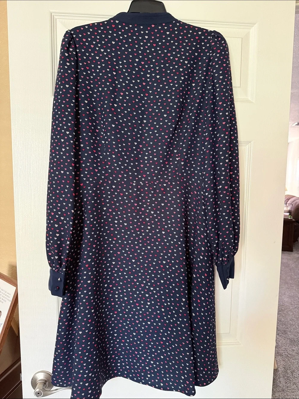 kate spade navy dress with pink heart pattern (NWT)